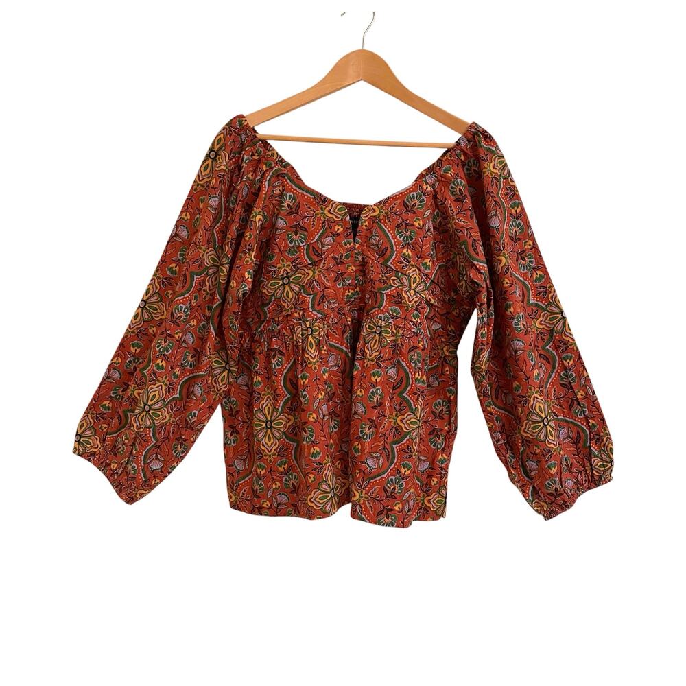 Printfresh Pleated Fitted Sweetheart Bodice Babydoll Top Sz XL Burgundy Red ALTD